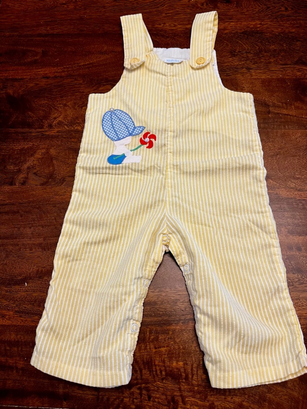 Vintage 80s Yellow Striped Lightweight Overalls